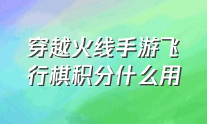 穿越火线手游飞行棋积分什么用