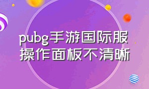 pubg手游国际服操作面板不清晰