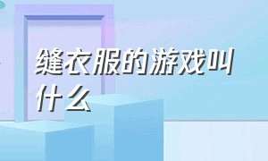 缝衣服的游戏叫什么