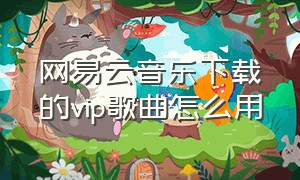 网易云音乐下载的vip歌曲怎么用