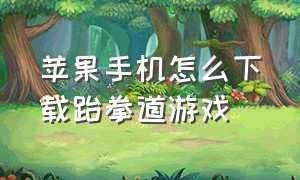 苹果手机怎么下载跆拳道游戏