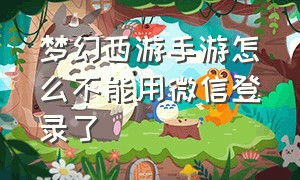 梦幻西游手游怎么不能用微信登录了