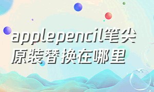 applepencil笔尖原装替换在哪里