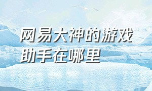 网易大神的游戏助手在哪里