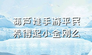 葫芦娃手游平民养得起小金刚么