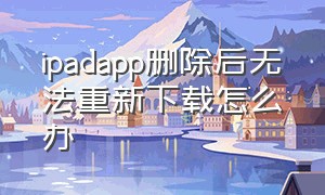 ipadapp删除后无法重新下载怎么办