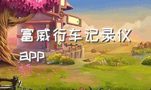 富威行车记录仪app（富威行车记录仪官网）