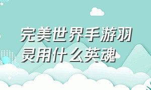 完美世界手游羽灵用什么英魂