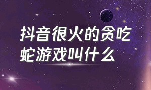 抖音很火的贪吃蛇游戏叫什么