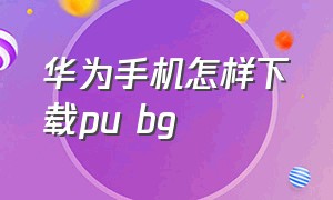 华为手机怎样下载pu bg