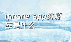 iphone app资源库是什么