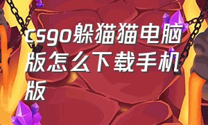 csgo躲猫猫电脑版怎么下载手机版