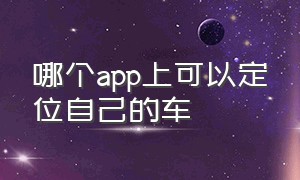 哪个app上可以定位自己的车