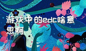 游戏中的edc啥意思啊（steam游戏tlc是什么意思）