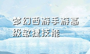 梦幻西游手游高级敏捷技能