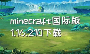 minecraft国际版1.16.210下载