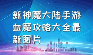 新神魔大陆手游血魔攻略大全最新图片（新神魔大陆手游血魔攻略大全最新图片视频）