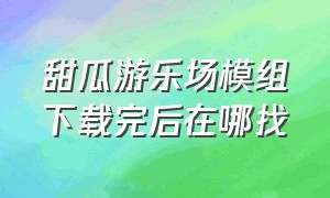 甜瓜游乐场模组下载完后在哪找