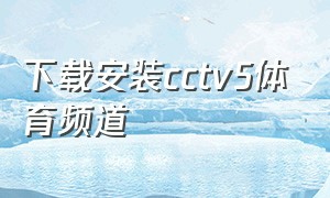 下载安装cctv5体育频道