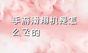 手游滑翔机是怎么飞的