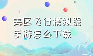 美区飞行模拟器手游怎么下载（怎么下载飞行模拟器苹果手机）