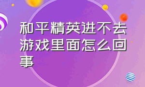 和平精英进不去游戏里面怎么回事