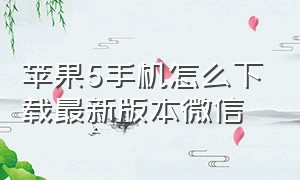 苹果5手机怎么下载最新版本微信