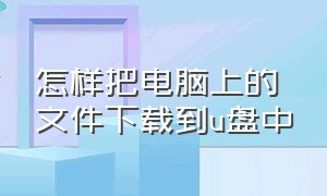 怎样把电脑上的文件下载到u盘中