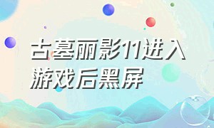 古墓丽影11进入游戏后黑屏（古墓丽影11打开黑屏怎么解决）