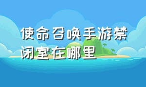 使命召唤手游禁闭室在哪里