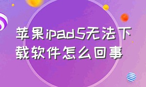 苹果ipad5无法下载软件怎么回事