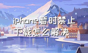 iphone暂时禁止下载怎么解决