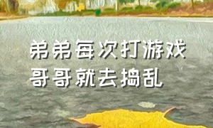 弟弟每次打游戏哥哥就去捣乱