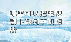 哪里可以把电视剧下载到手机相册