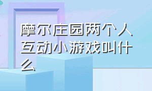 摩尔庄园两个人互动小游戏叫什么