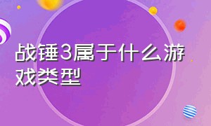 战锤3属于什么游戏类型