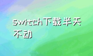 switch下载半天不动