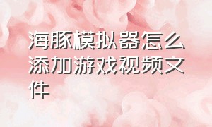 海豚模拟器怎么添加游戏视频文件