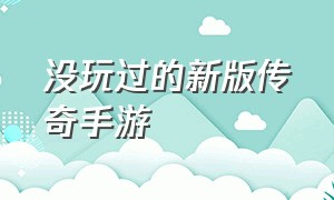 没玩过的新版传奇手游