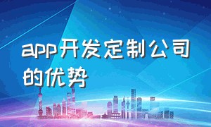 app开发定制公司的优势