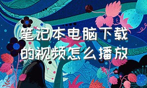 笔记本电脑下载的视频怎么播放