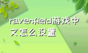 ravenfield游戏中文怎么设置
