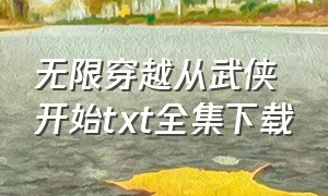 无限穿越从武侠开始txt全集下载（无限增殖txt全本小说下载）