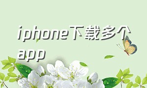 iphone下载多个app