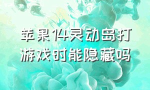 苹果14灵动岛打游戏时能隐藏吗