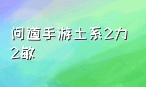 问道手游土系2力2敏