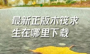 最新正版木筏求生在哪里下载