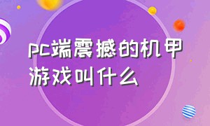 pc端震撼的机甲游戏叫什么