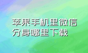 苹果手机里微信分身哪里下载（苹果手机怎么下载微信分身免费的）