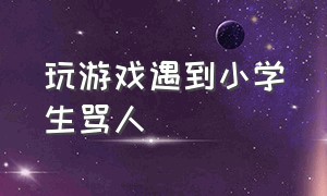 玩游戏遇到小学生骂人